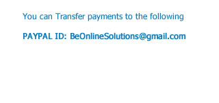 Pay to BeOnline Solutions by PayPal